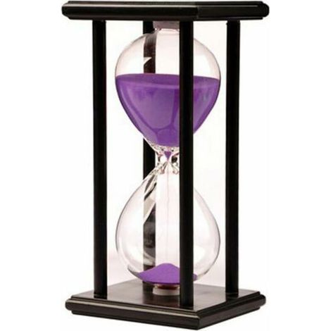 30 Minutes Sablier Minuteur Horloge de Minuterie de Sable 30 Minutes Cadre en Bois Sandglass Timer Accueil Décoration Bureau Ornement Minuterie de Cuisine Hourglass Timer Violet (1/5)