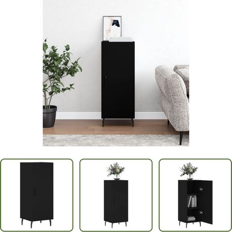 vidaXL Metallbeine - Sideboard Schwarz 34,5x34x90 cm Holzwerkstoff (1/5)