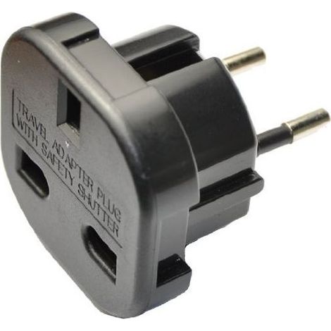 Adaptateur secteur de voyage UK vers UE 3 broches – Compatible 220-240V – Noir pour appareils britanniques – Prises européennes standard