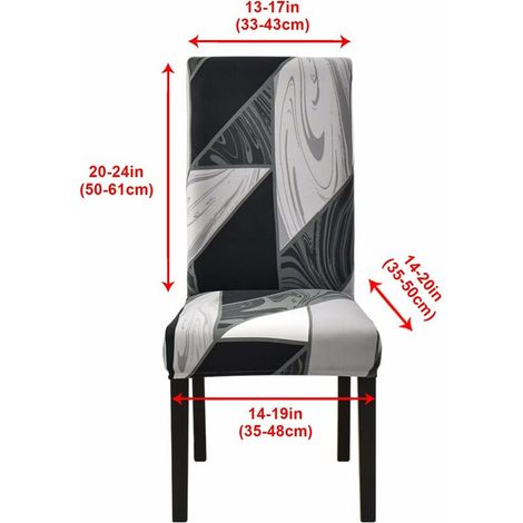 Stretch Chair Cover, Set of 6 Dining Chair Cover, Universal Washable Modern Slipcovers Chair Cover,Black Geometry(6 Pièces) (1/4)