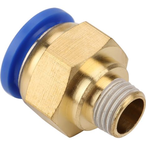 Raccord Pneumatique Droit - Filetage Mâle - Pour Tuyau Air 16mm - Laiton - Lot De 2 (1/5)