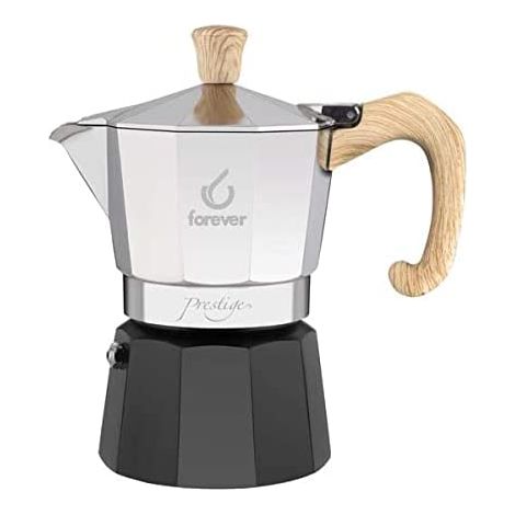 Forever Espressokocher Miss Moka Prestige Woody 3 Tassen