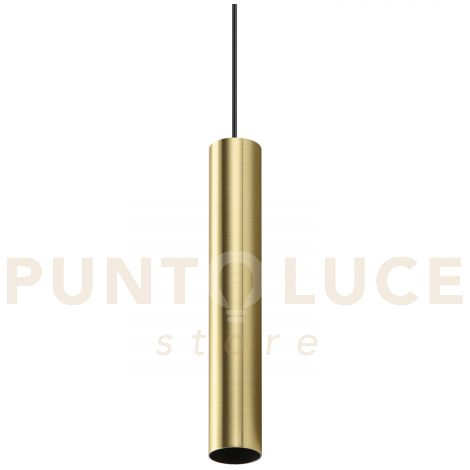 LOOK ROUND SOSPENSIONE 1 LUCE ATTACCO GU10 OTTONE D.4X40CM