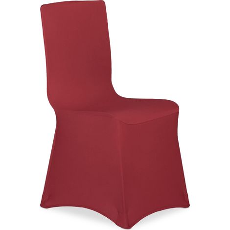 Set di 4 fodere per sedie elastiche per sedie impilabili 50 x 40 fino a 60 x 50 cm in poliestere bianco 130009228