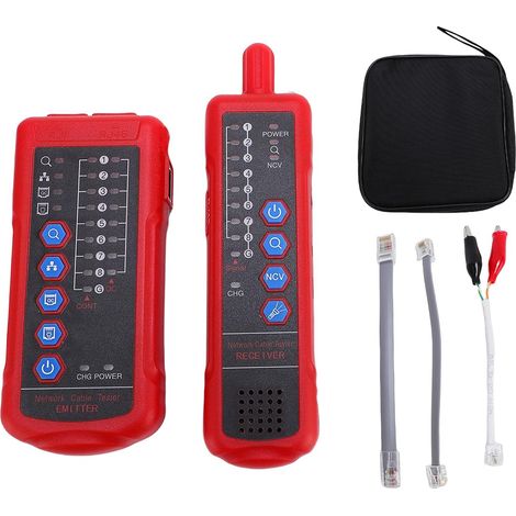 Testeur de Câble Réseau, Testeur de continuité Ethernet RJ45 RJ11 avec Fonction NCV de Réglage de la sensibilité de Détection de Séquence de Ligne, pour Câble CAT5 CAT6 (1/5)