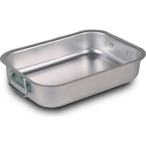 Mamù Rostiera in alluminio bianco, con manico in ferro, per uso casalingo o professionale 30 cm (1/5)