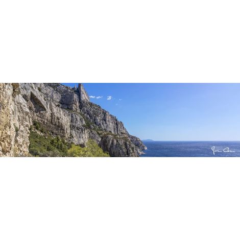 Tableau sur toile calanque 30x97 cm - Impression sur Toile Murale Décorative - Image imprimée en HD sur Toile - Toile sur Châssis en Bois FSC - Fabriqué en France (1/4)