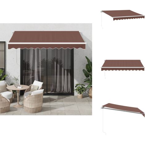 Markise Manuell Braun 300x250 cm - Markise - Sonnenschutz - Gartendekoration - Terrasse - Balkon (1/5)