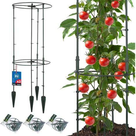KOTARBAU® 3 pièces Tuteur Tomate, Treillis Plante Grimpante Exterieur ⌀ 35 x 80 cm, Treillis de Jardin, Tuteur Plante, Support Tomates Potager,Tuteur Potager, PVC, Vert, Carré (1/5)