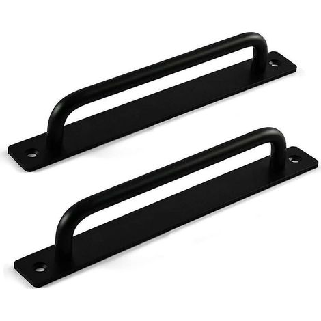 2-Piece Exterior Door Handle (Black), Sliding Door Handle, Barn Door Handle, Wood Door Handle (1/5)
