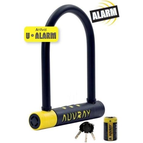 Fermoir en U Auvray avec alarme - 90 x 210 mm, diamètre de l'axe 14 mm