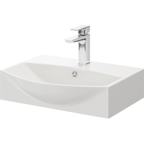 Wholesale Domestic Tondela 500mm x 400mm Rectangular Wall Hung Basin with 1 Tap Hole