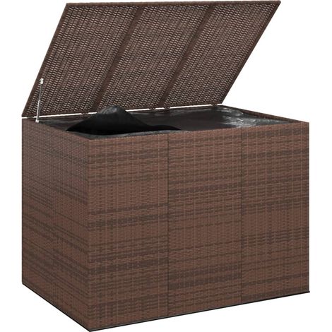 Cassapanca da giardino in resina intrecciata 145 x 100 x 103 cm marrone codice 020013162