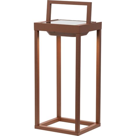 Zafferano - Lanterna Home solar 2 a led 37,3cm - Lampada da parete e da tavolo 2W con batteria e sensore crepuscolare - Corten (1/4)