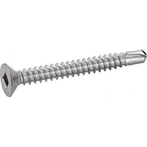 200 Vis Autoperceuses Tête Fraisée Carrée 4.8 x 22 mm - DIN 7504 O - ISO 15482 - Inox A2 - D-Work