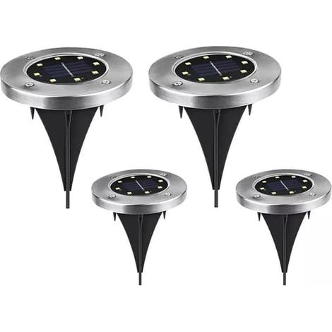 Ecleanfy - Lot de 4 lampes solaires LED