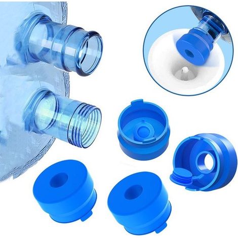 4 piezas, Tapas para cubos de 3 y 5 galones, Tapas de silicona de 55 mm para cubos de agua mineral, Reutilizables, Fáciles de instalar y quitar (1/5)