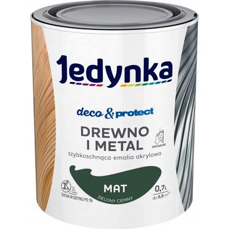 Pintura acrílica para madera y metal Jedynka 0,7 l Verde oscuro MAT 1 unidad. (1/4)