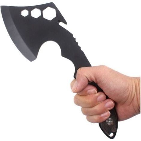 Hache - Acier Au Carbone Forgé - Manche En Bois - Pour Camping Et Plein Air - 1 Pièce