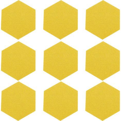 Lot de 12 tableaux hexagonaux en feutre pour murs, tableaux mémo et tableaux photos.-12X12X0.5CM-Yellow (1/2)
