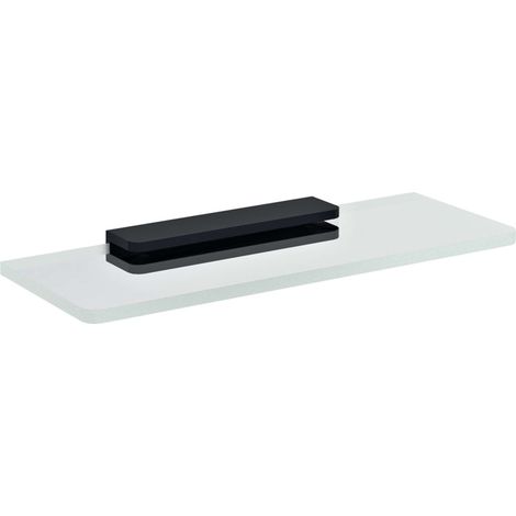 Sapho Pirenei - Mensola, lunghezza 20 cm, vetro trasparente/nero MY009B-11 (1/2)