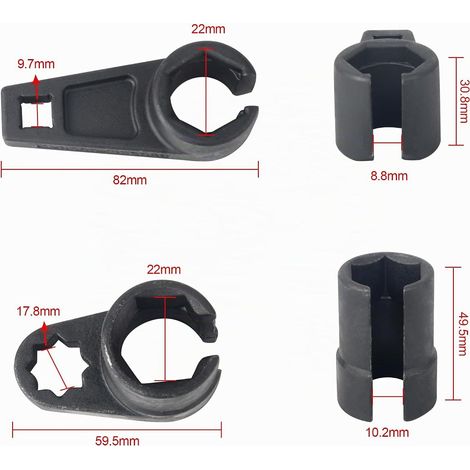 Set di 7 chiavi per sonda lambda, 22 mm, 27 mm, 29 mm, per sonde lambda, utensili, bussole (1/5)