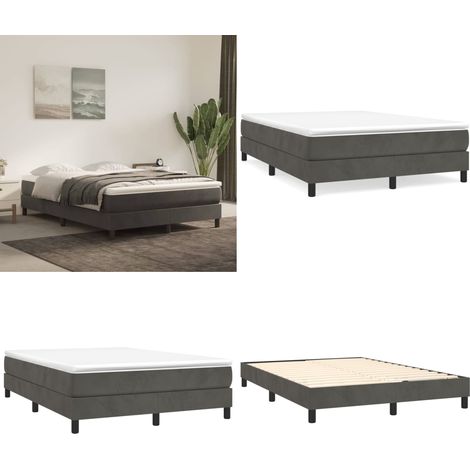 Boxspringbett mit Matratze Dunkelgrau 140x190 cm Samt - Samtbett - Boxspringbett - Doppelbett - Bettenrahmen - Luxusbett - Home & Living (1/5)