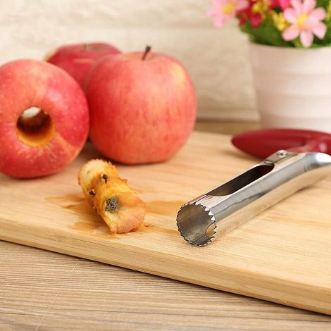 Utensile da cucina in acciaio inossidabile, levano semi e torsoli per frutta e verdura, levano torsoli per mele e pere, strumento di facile utilizzo per la frutta, levano torsoli