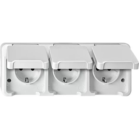 Merten SCHUKO-Dreifach-Steckdose polarweiß MEG2390-8019 (1/2)