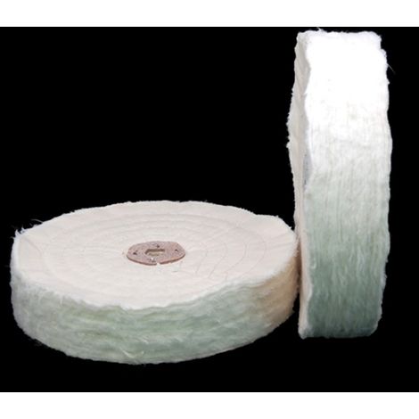 MINKUROW 150 Mm Premium Extra Spesso Lucido Panno Bianco Super Morbido Lucidatrice (Spessore 35 Mm) Per Levigatrice Da Tavolo Con Foro 16 Mm – 1 Pezzo (1/4)