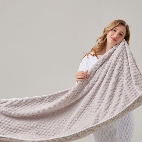 Serviette De Bain En Velours De Corail - 140 X 70 Cm - Absorbante Et Rapide À Sécher - Pour Salle De Bain Plage Piscine Gym - 1 Pièce (1/5)