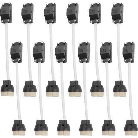 Douille GU10 avec câble 12 Pièces Douille GU10 en Céramique Support Adaptateur 250V Douille LED avec Câble 0,75mm pour Spots Encastrés éclairage LED Installation DIY (1/5)