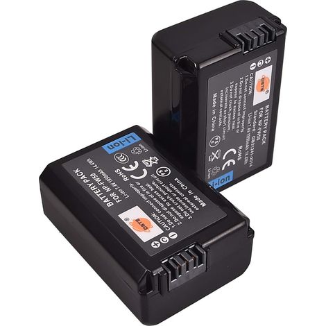 Lot de 2 Batteries de Rechange compatibles avec NP-FW50 et Sony ZV-E10,RX10 IV,Alpha 7(a7)/7R(a7R)/7S(a7S),a3000,a5000,a6000 (1/5)