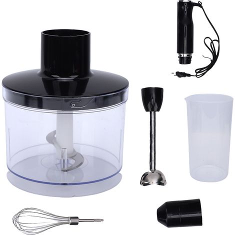Mixeur plongeant électrique 400W Acier Inoxydable Set 4 en 1 Fouet Hachoir Bol Mesure Mixage Soupes Smoothies Pratique (1/4)