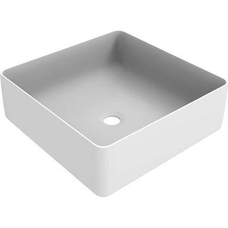 Quadratisches Arbeitsplattenwaschbecken mit den Abmessungen 416x416 mm mattweiß Ercos Musa BLCEROMUSA0011  weiß matt