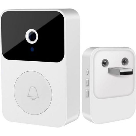 Sonnette Sans Fil - Caméra De Surveillance Full HD 1080p - Angle De Vision 60° - Vision Nocturne Infrarouge - Audio Bidirectionnel - Pour Porte D'Entrée - 1 Pièce (1/5)