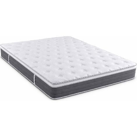 Materasso Matrimoniale A Molle 120/M2 H3 Medio Rigido Con Topper Integrato Supporto Ergonomico Traspirante E Comfort Elevato Per Riposo Ottimale 160 x 190 x 27 Cm