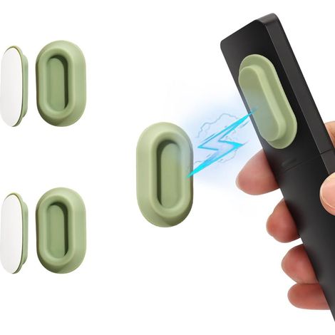 Support de télécommande magnétique en silicone, 2 pack - Organisateur mural compatible avec les télécommandes en courbe, nouveau design de slot intégré pour une prise sûre (Vert matcha 2 Pack) (1/5)
