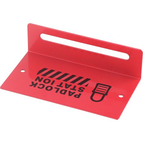 Station de gestion de cadenas de sécurité murale en acier allié rouge pour 5 à 8 cadenas (1/5)