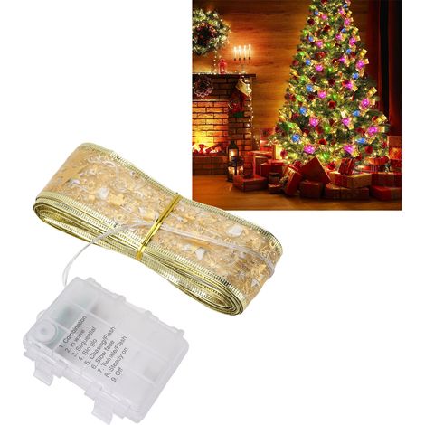 Ribbon LED Lumière décorative avec 100 LEDs, 32.8ft, Batterie (non inclus), Contrôle à distance et Timer pour Tent, Party, Bedroom, Colorful (1/5)