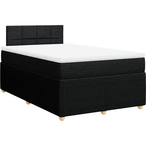 Sommier à lattes de lit avec matelas Noir 120x200 cm Tissu vidaXL (1/5)