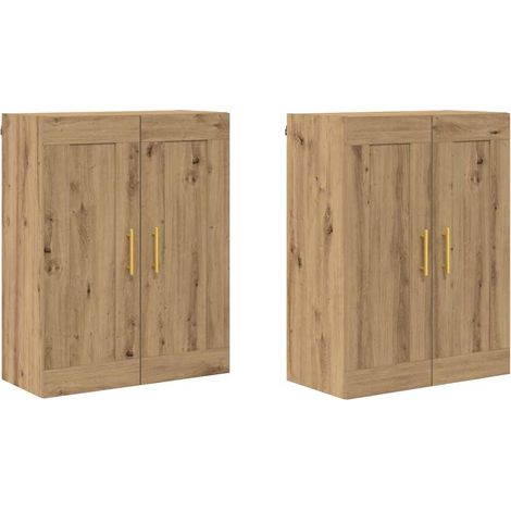 Maison Exclusive - Mueble de pared 2 pcs Roble artesanal 69,5 x 3 (1/5)