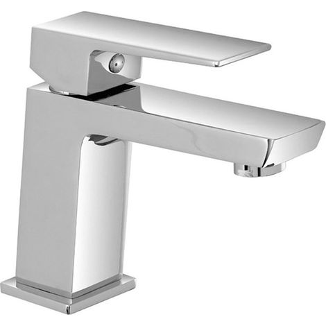 Rubinetto lavabo cromato serie Kubo con scarico click clack incluso (1/6)