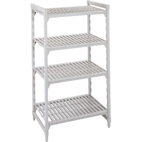 Etagère 4ét. claire-voie 400 x 880 x 1800 mm blanc moucheté - Cambro