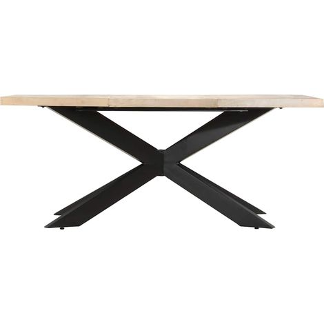 Table à dîner 180x90x76 cm Bois de manguier massif blanchi (1/5)