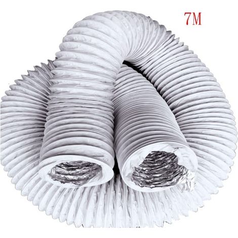 – Tuyau flexible d'échappement 150mm x 7m – PVC et aluminium – Résistant à la corrosion – Pour ventilation industrielle et extraction d'humidité (1/3)