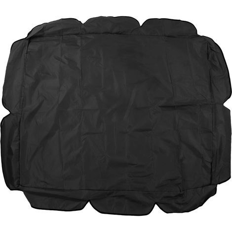 Swing Canopy 210D Argent Enduit Oxford Imperméable UV Preuve pour Chaise de Jardin Patio Extérieur 142x120x18cm Noir (1/5)