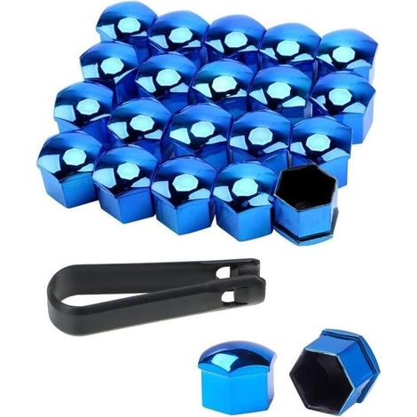 20 Pièces 17mm Boulon Ecrou Couvre, Cache Ecrou 17mm, Capuchons D'Écrou De Roue,Capuchons Protection Hexagonal (1/4)