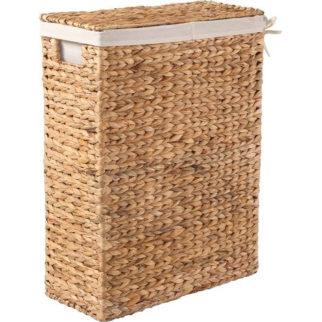 CALICOSY - Panier à linge étroit avec couvercle en jacinthe d'eau L21 cm - MAYA