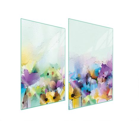 PIASTRA PROTETTIVA IN VETRO PER CUCINA 2x35x52 FIORI (1/5)